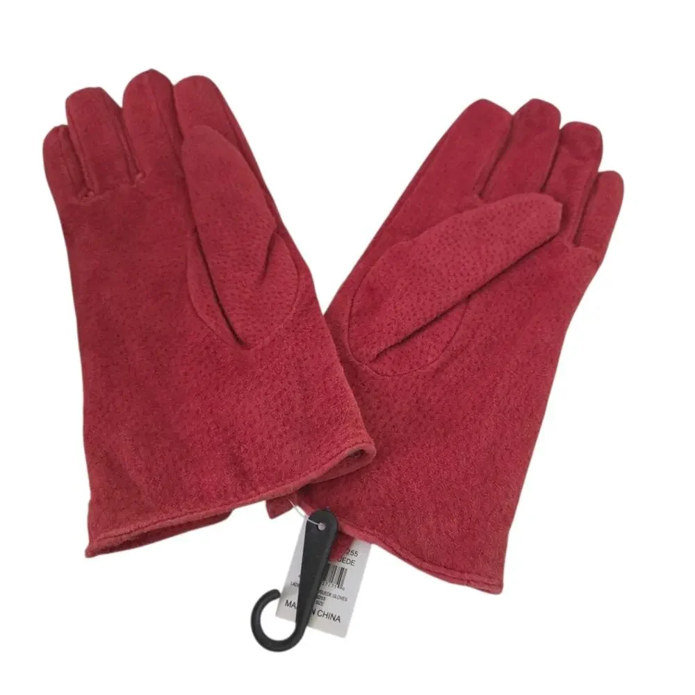 NWT Bijoux Terner | Tomato Red Suede Leather Gloves with Soft Lining